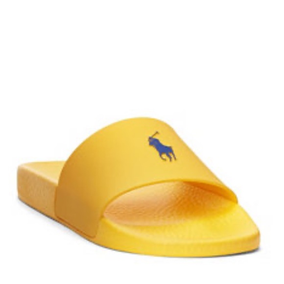Polo Ralph Lauren Other - Polo by Ralph Lauren Yellow Slide Sandal with Navy Pony
